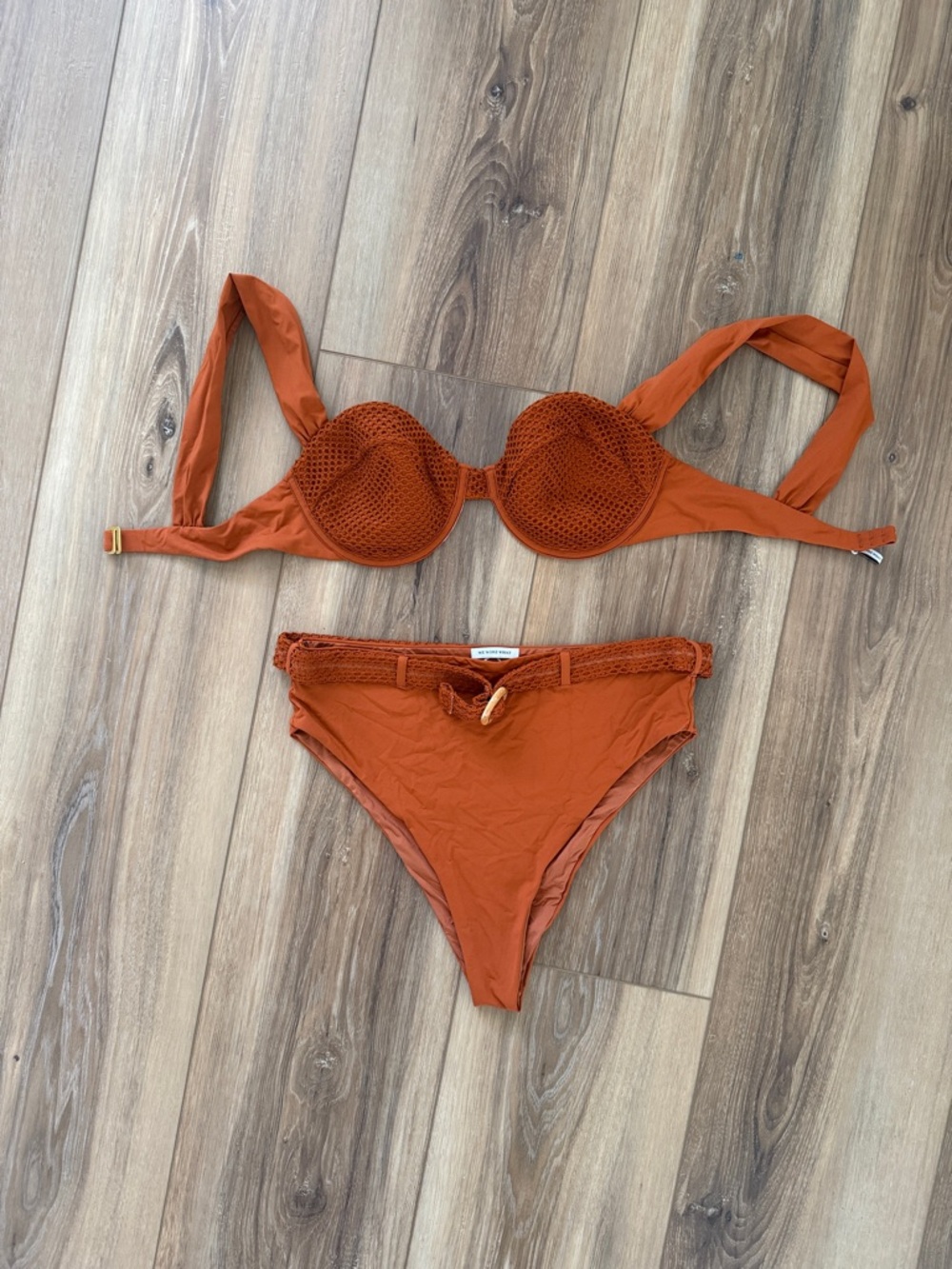 WeWoreWhat Rust Crochet-Trim Underwire Bikini